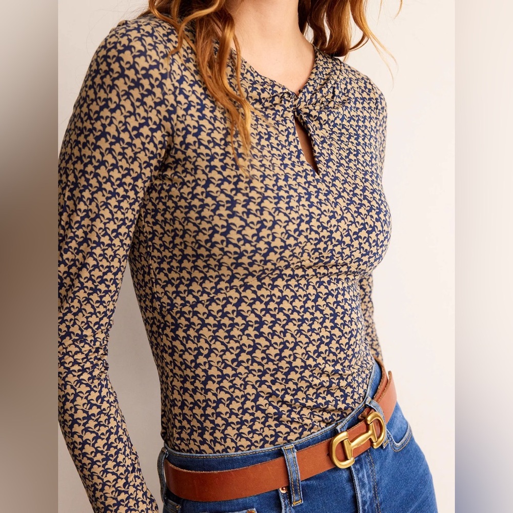 Boden Knot Front Jersey Top
